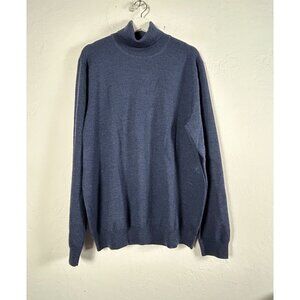 Brooks Brothers 346 Mens XL Navy Merino Wool Turtleneck Sweater Pullover Casual
